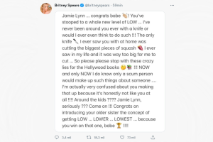 Britney Spears niega las acusaciones de su hermana Jamie Lynn.