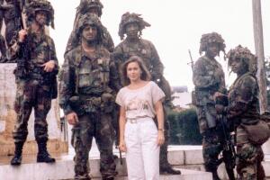 Ines Lozano with soldiers