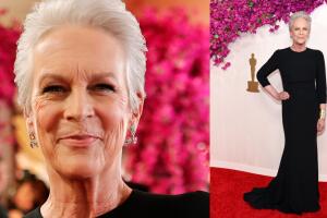 La veterana Jamie Lee Curtis optó por este elegante atuendo, creación de Dolce & Gabbana.