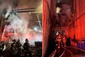 Incendio cinco alarmas en deli del Bronx deja dos heridos y decenas de desplazados.