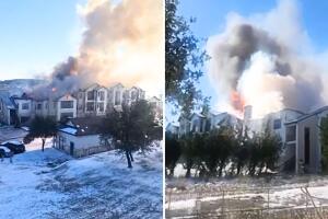 incendio departamentos bee cave bomberos hielo texas