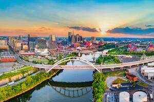 Nashville Tennessee TN Drone Skyline Aerial Panorama