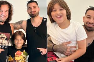 Osamu Menéndez y sus hijos Oliver y Mauro