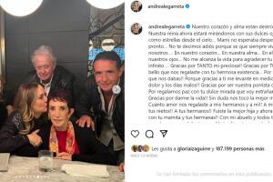 Esta fue la publicación que Andrea Legarreta hizo en Instagram para dar a conocer la muerte de su mamá.  