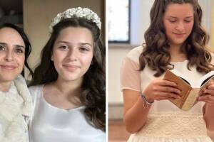 Irka, la hija de Irán Castillo hizo su primera comunión