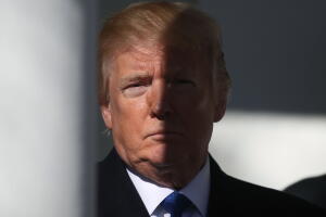 El presidente Donald Trump en el Jardín de las Rosas de la Casa Blanca, este 19 de enero de 2018.