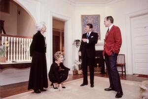 The Reagans and the Bushes at the Vice President's Residence