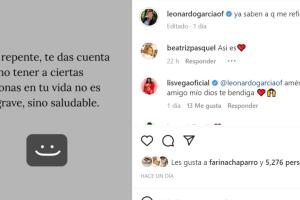 Este fue el mensaje que Leonardo García publicó tras ser llamado "cretino" por su padre Andrés García. 