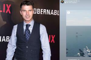 Leonardo García publicó un video de un portaaviones solo un par de horas antes de conocerse la muerte de su padre, Andrés García. 