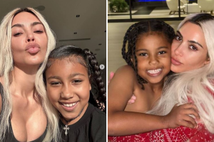 Kim Kardashian y sus hijos North y Saint West.png