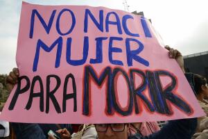Imagen de archivo de una pancarta contra la violencia de género.