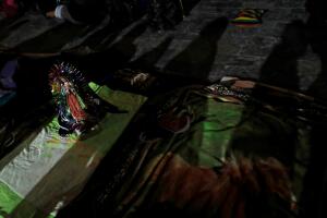 A figure of the Virgin of Guadalupe is seen at the Basilica of Guadalupe during the annual pilgrimage in honor of the Virgin of Guadalupe, patron saint of Mexican Catholics, in Mexico City