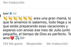 Este fue el mensaje de apoyo que Toni Costa le dio a su novia Evelyn Beltrán tras separarse de su hijo.  