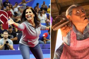 Mamás en concurso de la chancla voladora