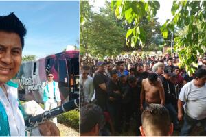 Cientos de personas estuvieron presentes en el sepelio del músico oaxaqueño Virgilio Ruiz, quien falleció el fin de semana pasado.