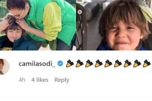 Camila Sodi felicitó así al hijo de su tía Thalía en el mismo fin de semana en que murió su bisabuela, doña Eva Mange. 