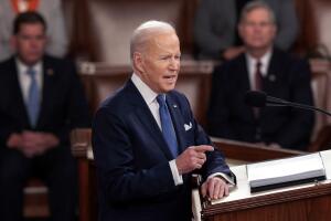 Presidente Joe Biden da su primer discurso del Estado dela Unión el 1 de marzo del 2022.