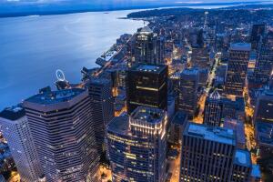 Downtown Seattle Skyline at Night