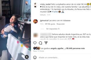 Esta es la publicación que Cristy Nodal hizo referente a su nieta Inti. 
