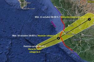 Trayectoria huracán Lidia