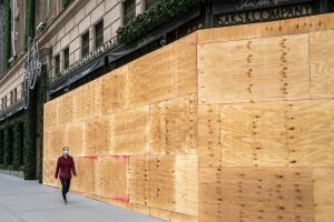 Businesses In New York City Board Up In Preparation Of Possible Election Day Unrest