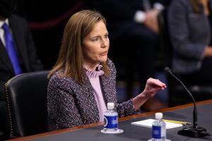 La jueza Amy Coney Barrett comparece ante la comisión judicial del Senado, el 14 de octubre del 2020 en el Congreso.