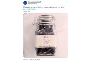 Kim Kardashian mostró sus cápsulas de placenta en Twitter