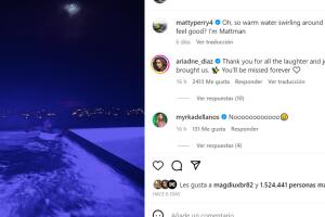 Esta es la última publicación que Matthew Perry hizo en Instagram. Se presume que aparece en el mismo jacuzzi en que habría sido hallado ahogado este sábado 28 de octubre.  