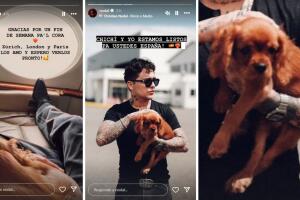 Nodal presumió a su cachorro, Chichí. 