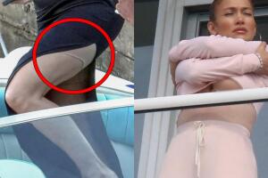 En ocasiones anteriores, JLo había dejado ver con sus 'outfits' una faja que traía debajo del vestido y mostró parte de uno de sus senos a consecuencia del top que traía puesto.