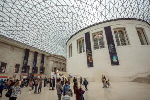 Inside view of British Museum, City of London, England, Great Britain
