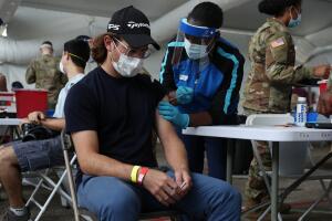 Floridians Get COVID-19 Vaccine At FEMA Vaccination Site In Miami Area