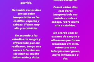 Anahí tiene infección en los riñones