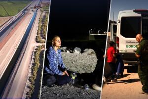 En imágenes el cruce masivo de inmigrantes indocumentados por Yuma, Arizona. 