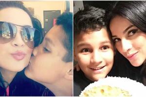 Carmen Ríos y su hijo