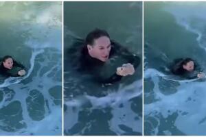 pescador arrastra surfista Huntington Beach California