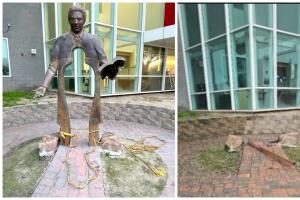 Robo estatua Marco Antonio Firebaugh preparatoria Lynwood por encargo