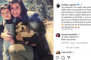 Emiliano Aguilar hizo esta publicación sobre su mamá Carmen Treviño y que algunos consideran habría sido una supuesta indirecta hacia Pepe Aguilar, con quien está distanciado.