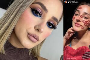 Daisy Anahy se dejó ver con la cara llena de besos a través de Instagram.