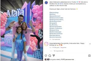 Toni Costa y Adamari López celebrando los 10 años de su hija Alaïa