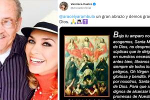 Verónica Castro dedicó una oración a Aracely Arámbula en medio de los reportes acerca de la muerte de su padre.