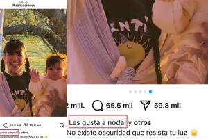 Nodal reaccionó con un 'me gusta' al video en el que su ex Cazzu no mostró el rostro del cantante y solo dejó ver su mano sosteniendo a Inti durante la fiesta de cumpleaños de la niña.  
