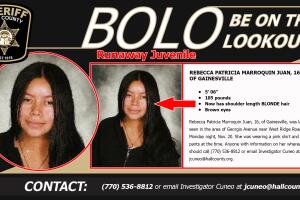 Autoridades del condado Hall piden ayuda para encontrar a una adolescente hispana de 16 años