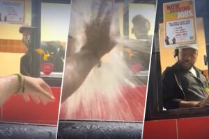 Empleado de Burger King lanza bebidas a cliente cerca de Miami