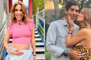 Andrea Escalona posa por primera vez con su novio Marco, el hombre con quien decidió convertirse en madre. 