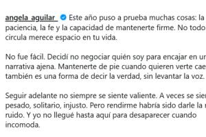 Este fue el revelador mensaje de fin de año de Ángela Aguilar. 