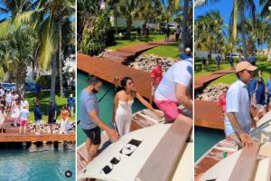 Los Aguilar en lujoso yate