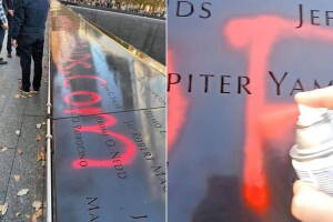 Detienen a sospechoso de vandalizar el Memorial del 9/11 en Nueva York.