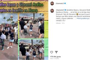 Estas son las fotos en las que aparece Giovanni Medina con su hijo junto a Alexa Miranda, la hija de Geraldine Bazán, quien podría ser la mujer que aparece a la derecha con gorra, blusa blanca y short de mezclilla. 