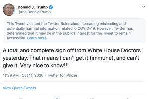 Tuit de Trump inmune